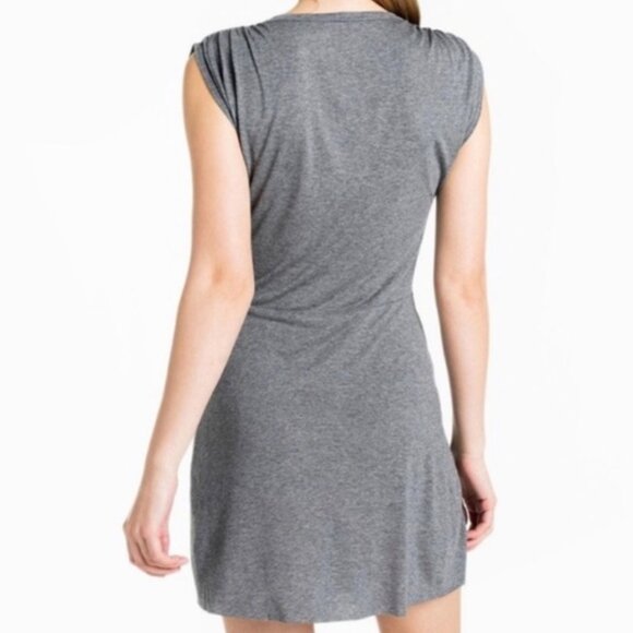 A.L.C. Ruched Gray Shirt Dress - Picture 3 of 7